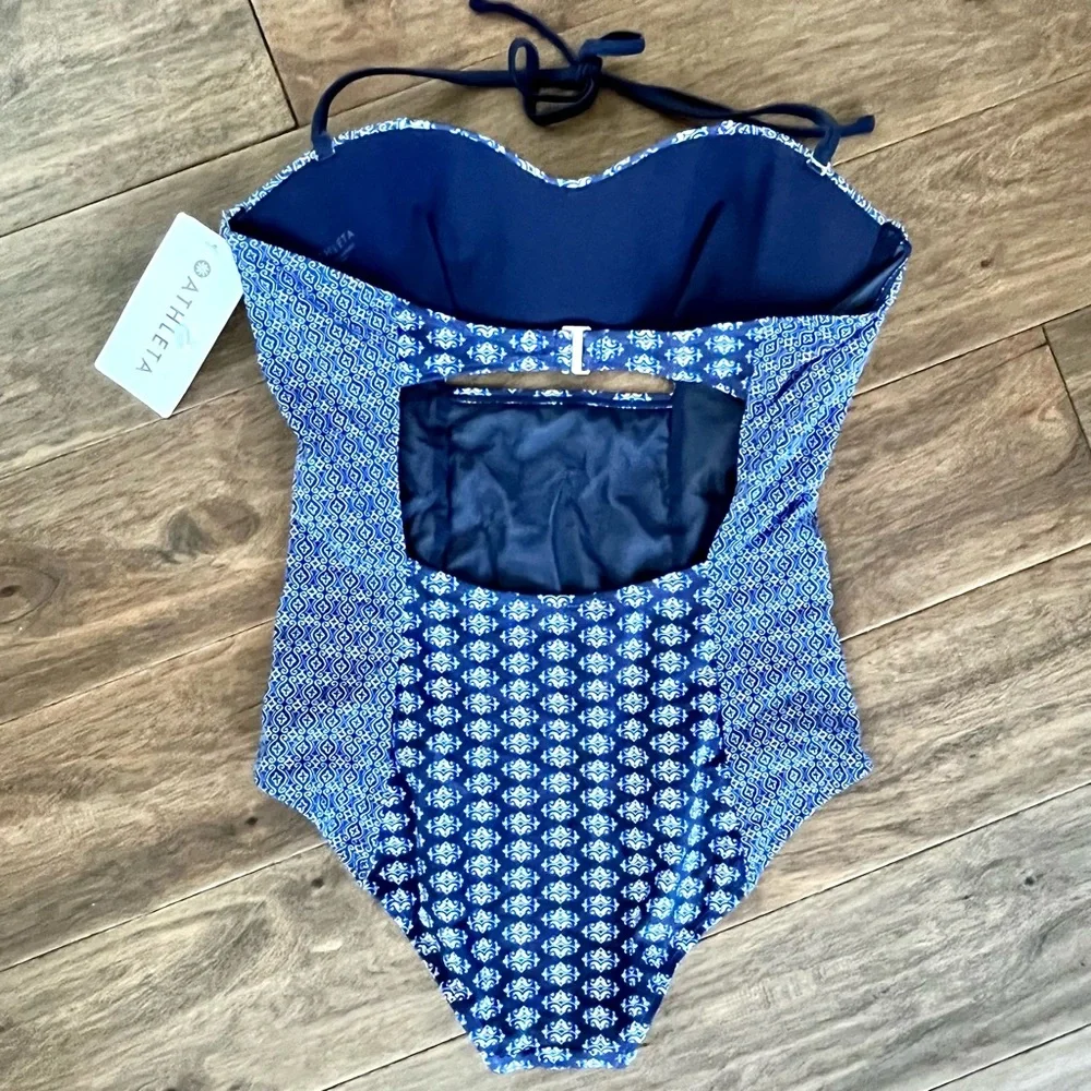 NWT Athleta Blue Tile Swimsuit - Picture 6 of 8